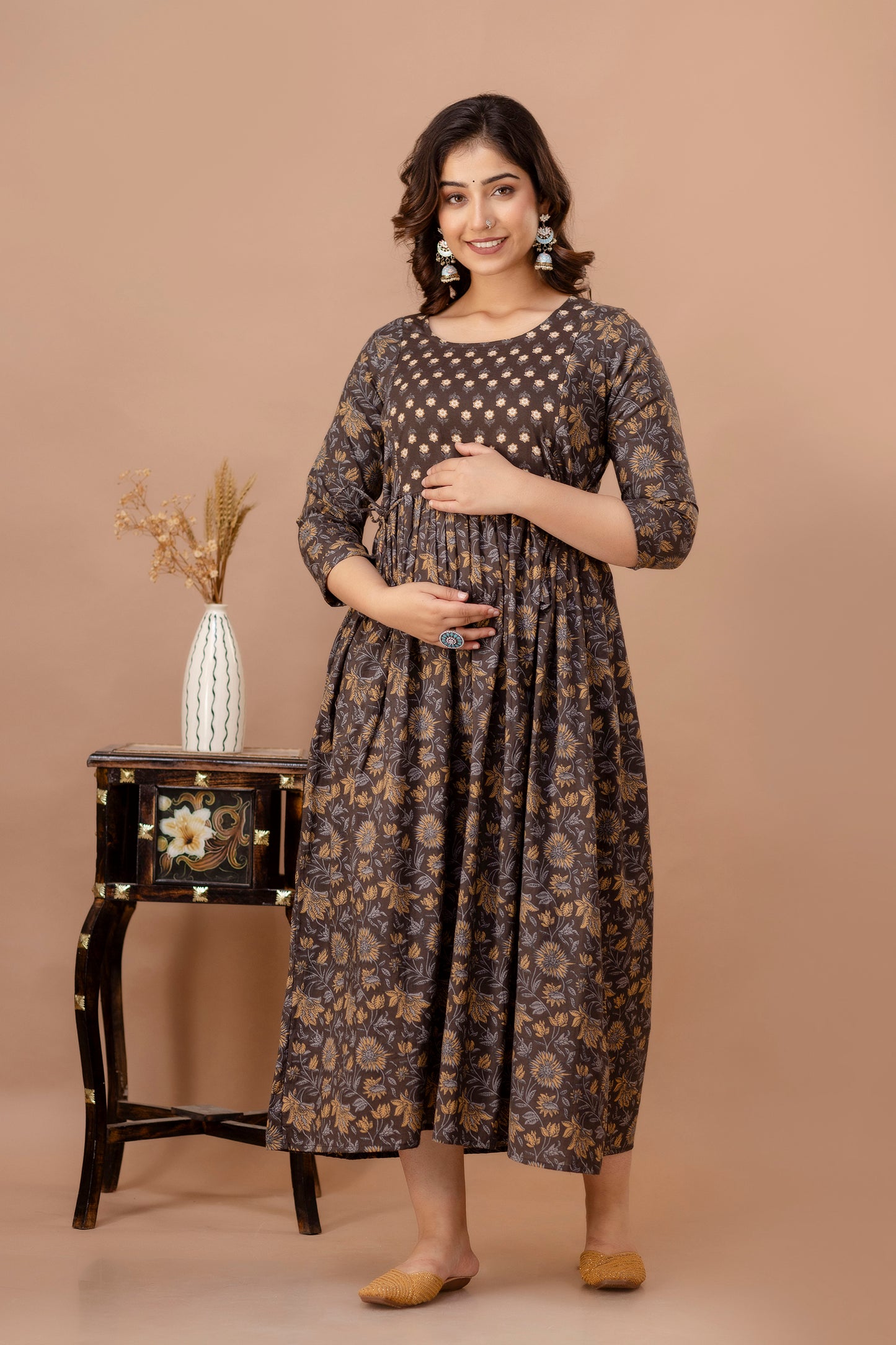 pure cotton maternity gown by piroki jaipur