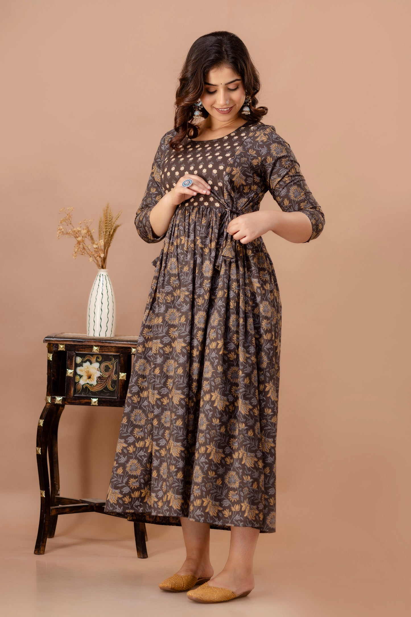 pure cotton maternity gown by piroki jaipur