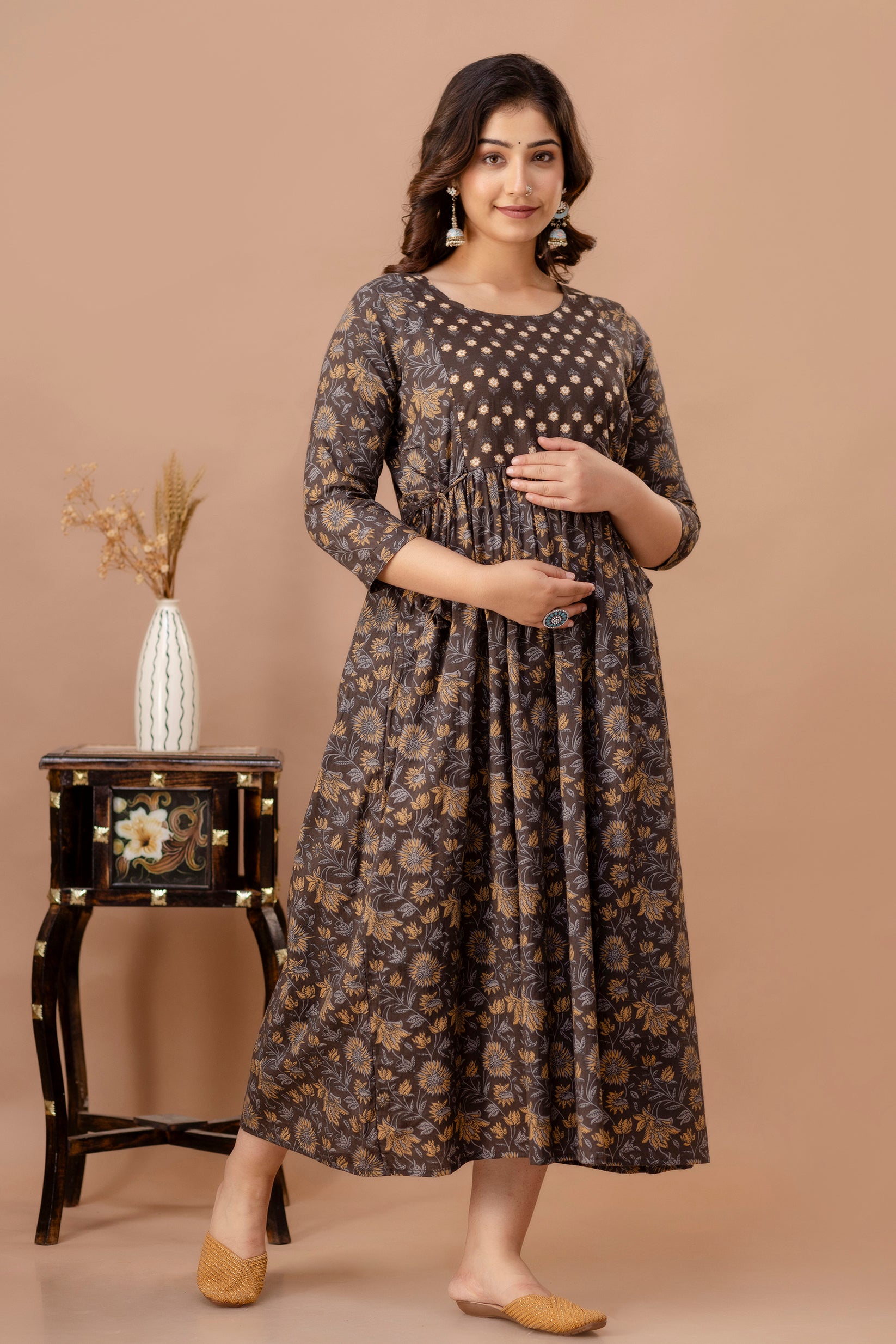 pure cotton maternity gown by piroki jaipur