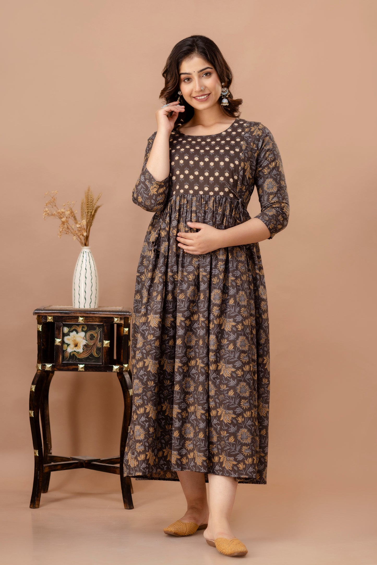 pure cotton maternity gown by piroki jaipur