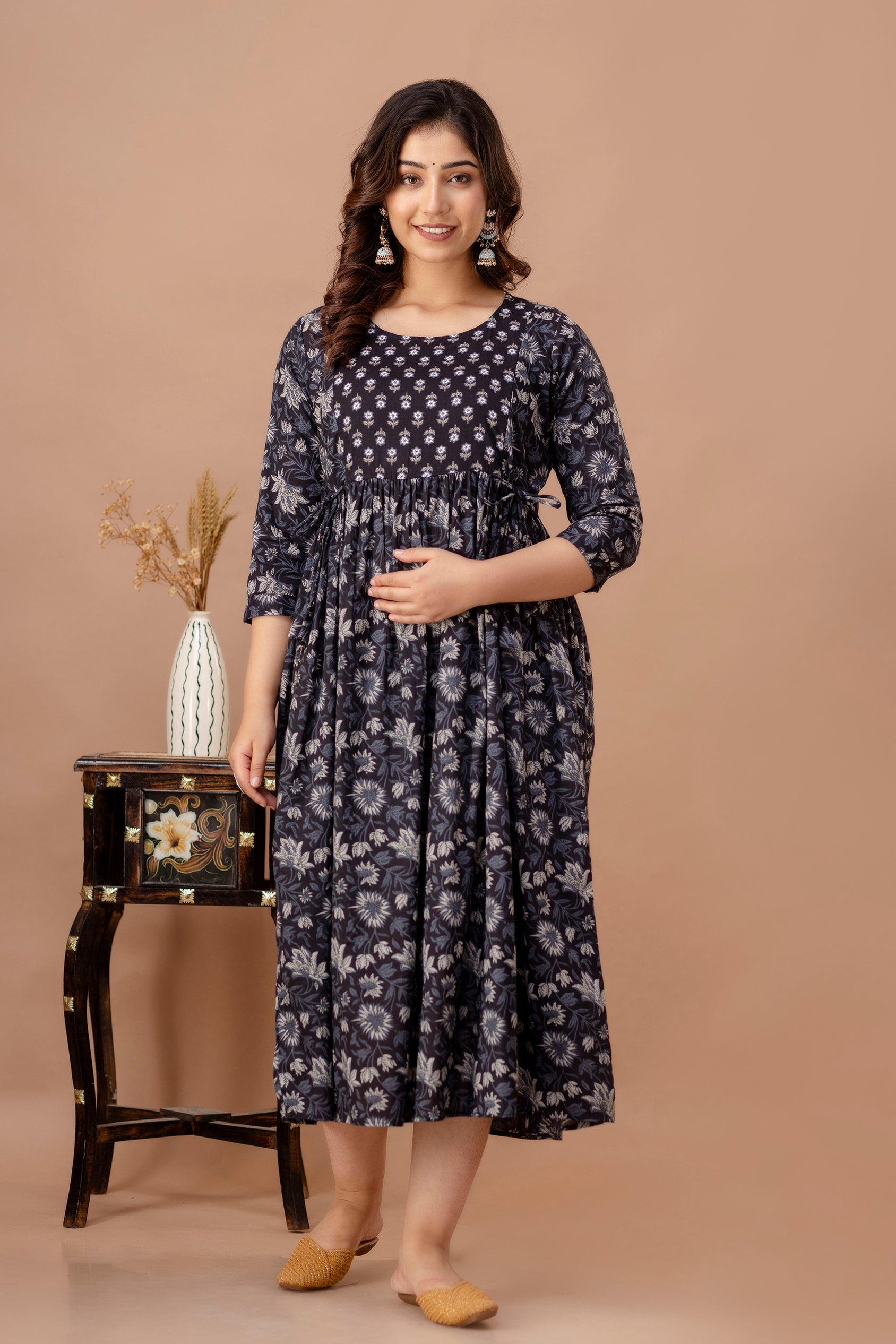 pure cotton maternity gown by piroki jaipur