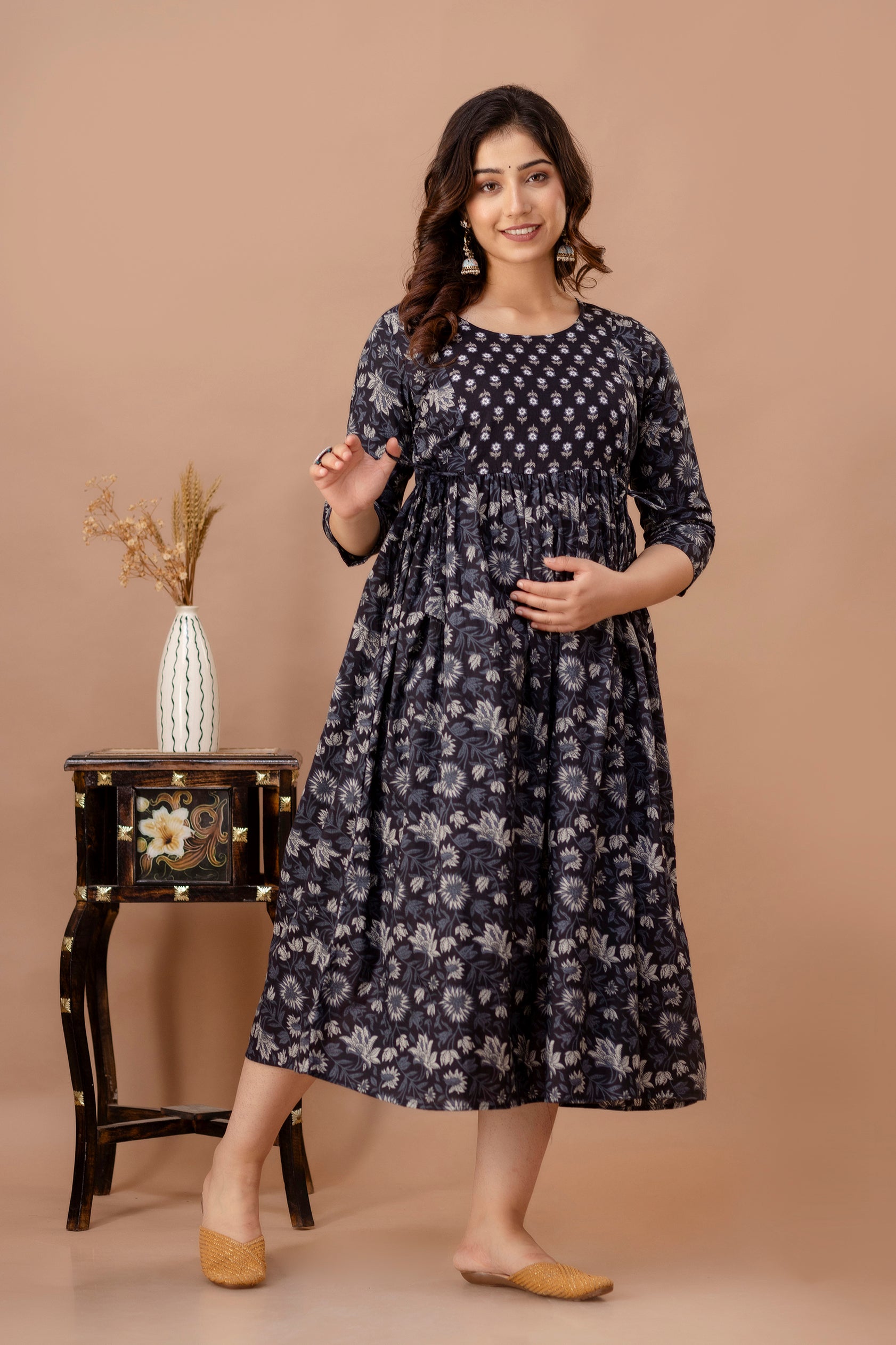 pure cotton maternity gown by piroki jaipur