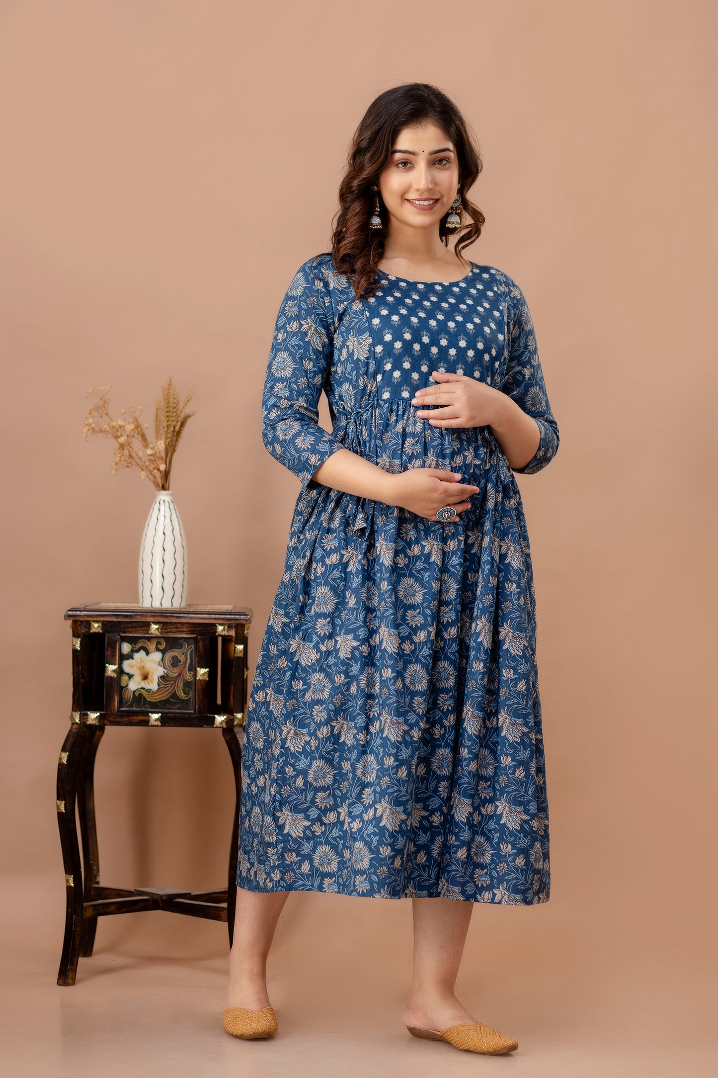 pure cotton maternity gown by piroki jaipur