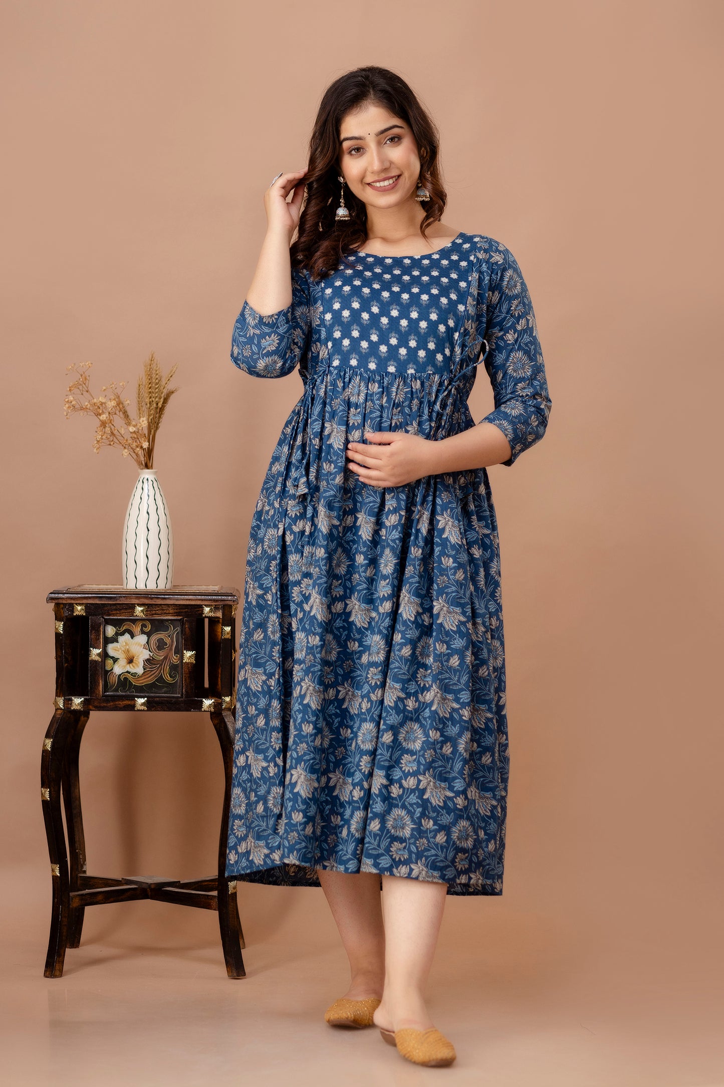 pure cotton maternity gown by piroki jaipur