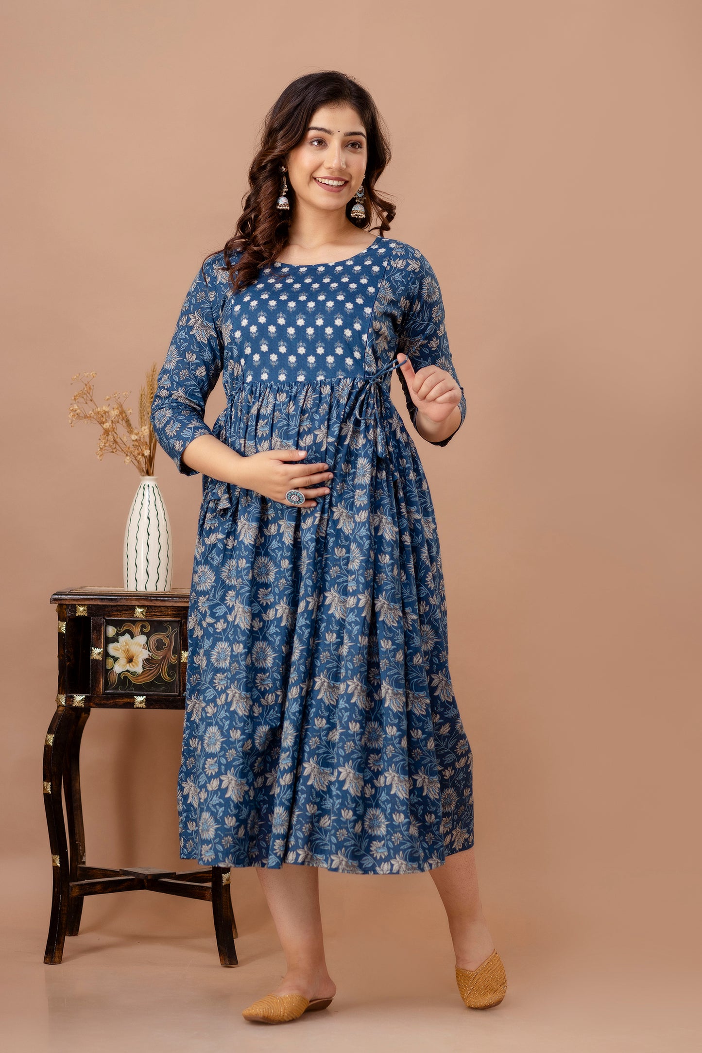 pure cotton maternity gown by piroki jaipur