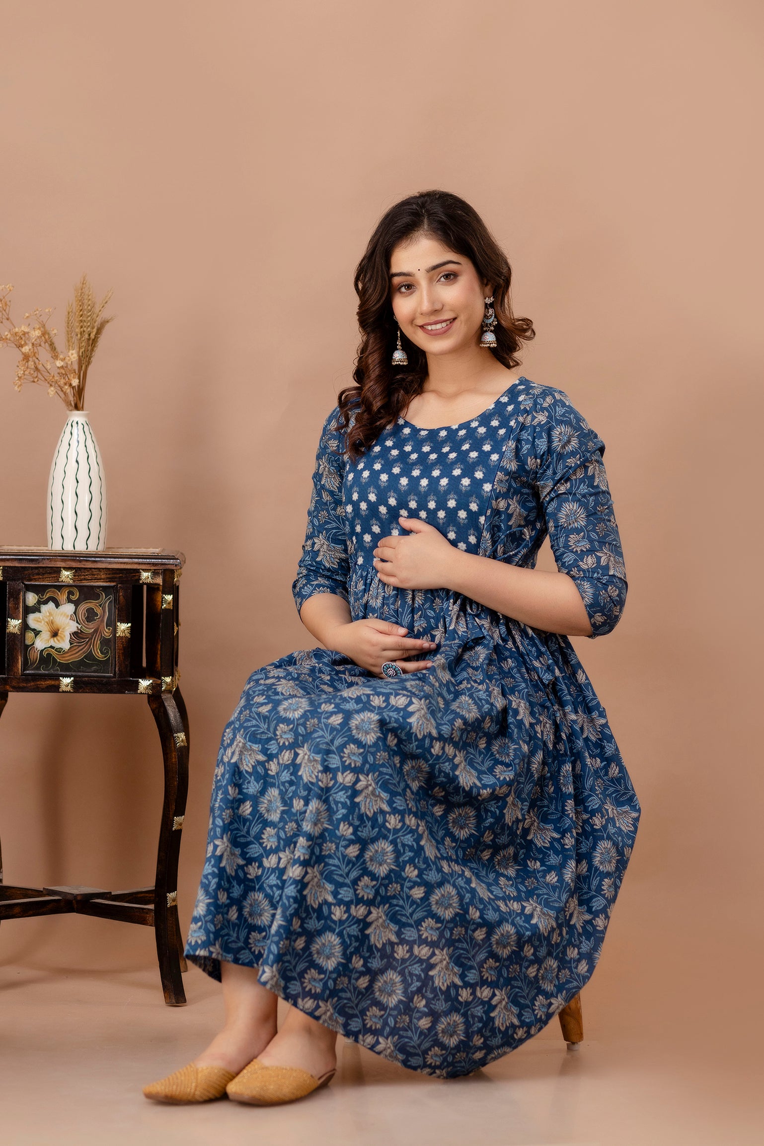 pure cotton maternity gown by piroki jaipur