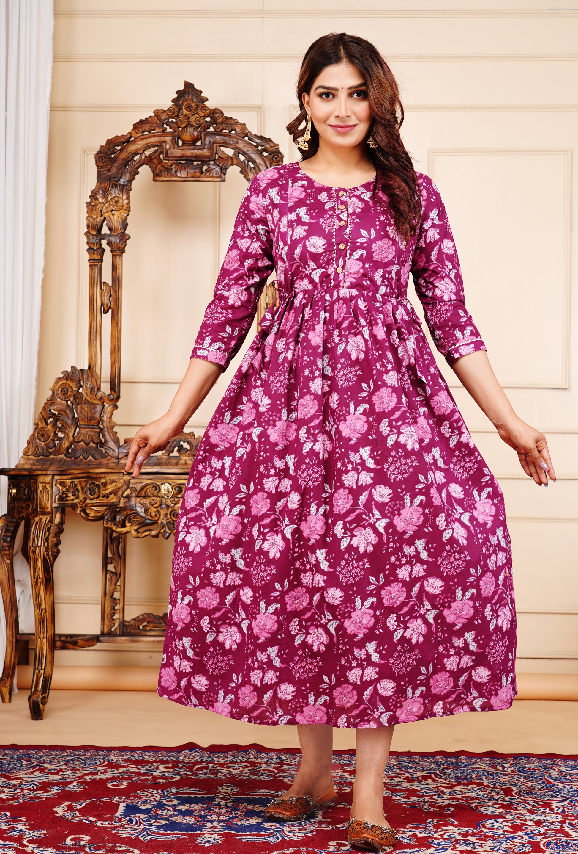 pure cotton maternity gown by piroki jaipur