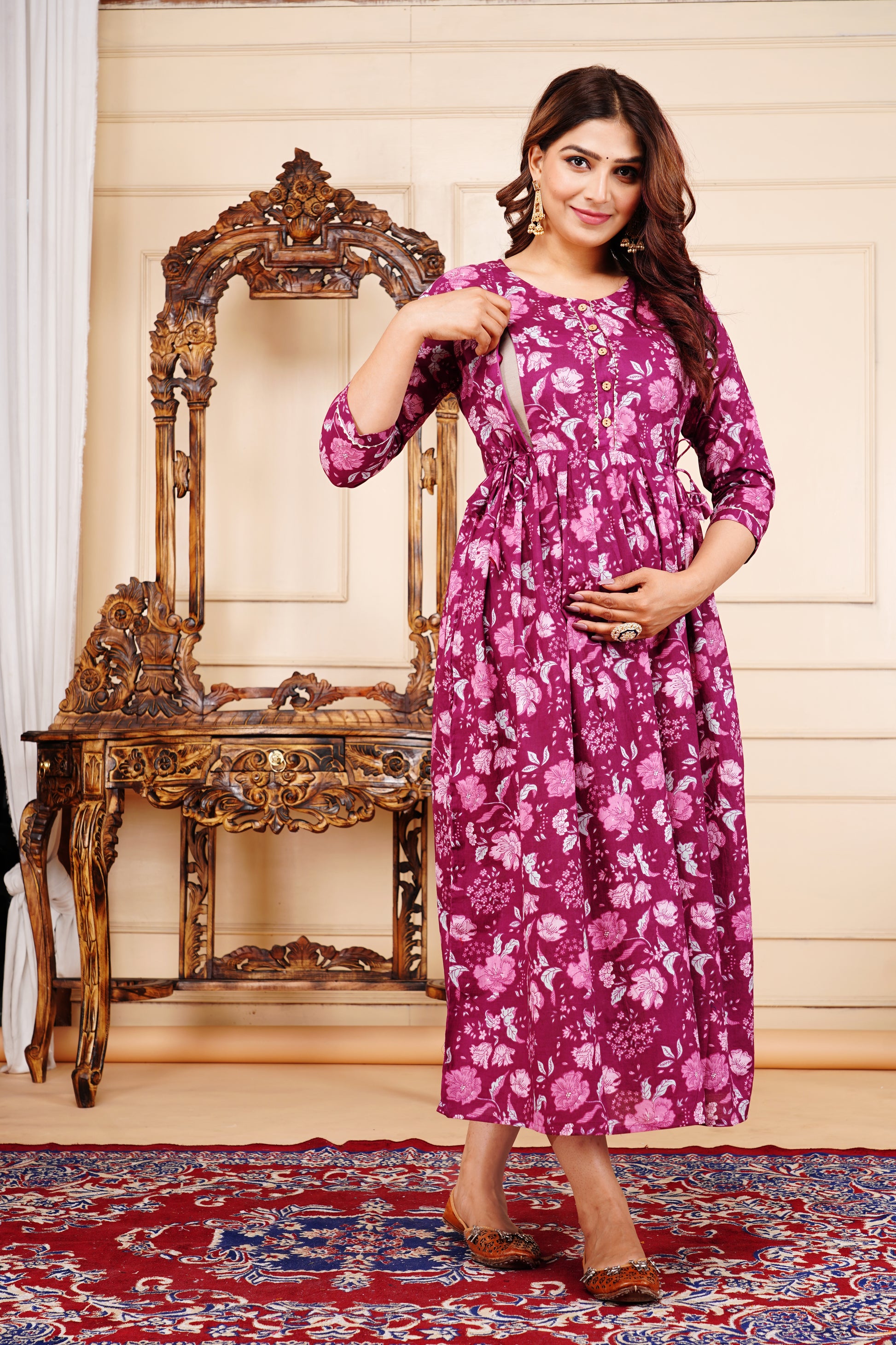 pure cotton maternity gown by piroki jaipur