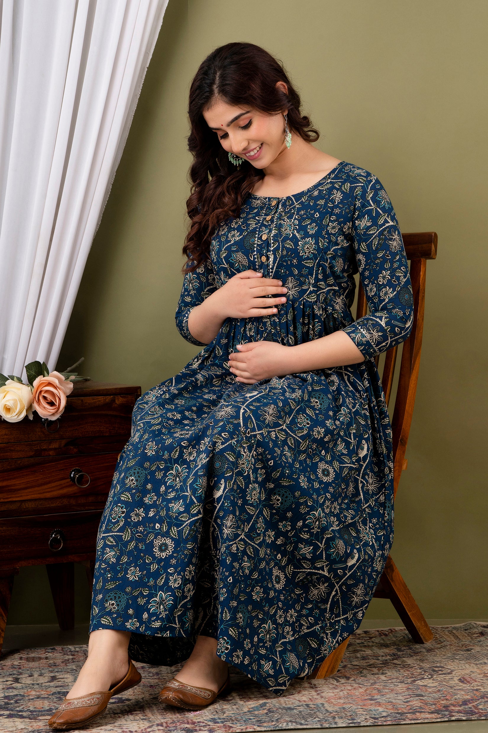 pure cotton maternity gown by piroki jaipur