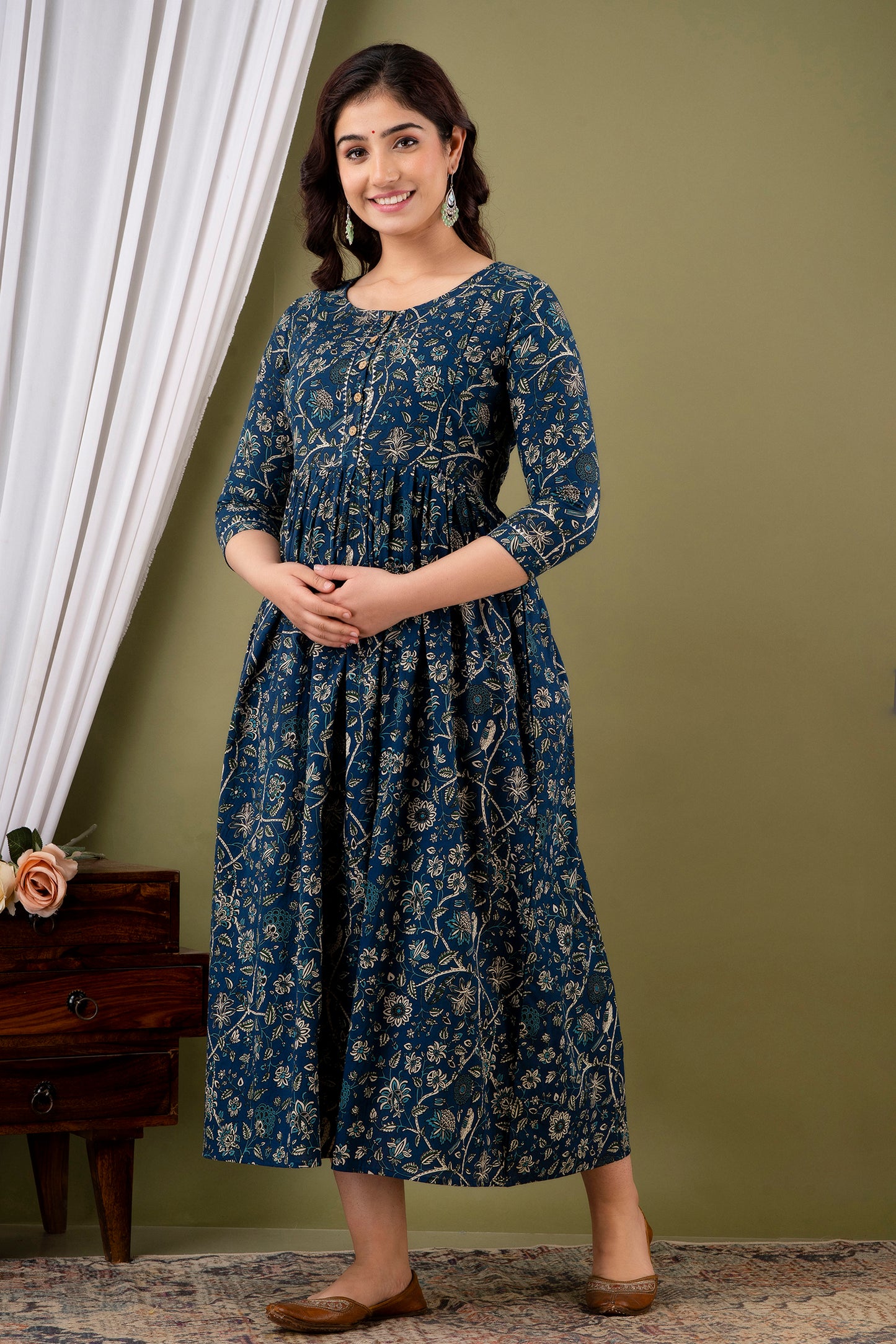 pure cotton maternity gown by piroki jaipur