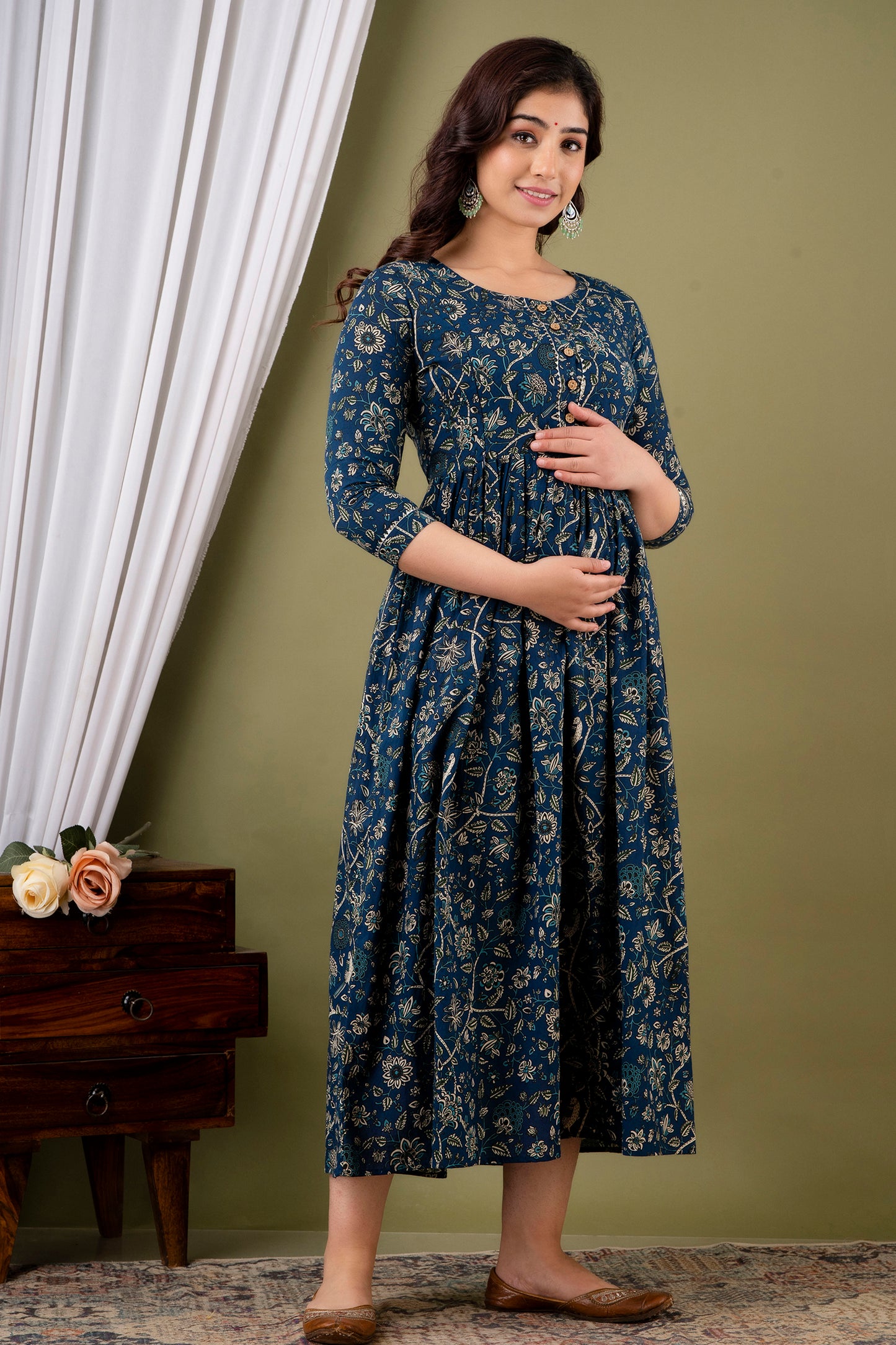 pure cotton maternity gown by piroki jaipur