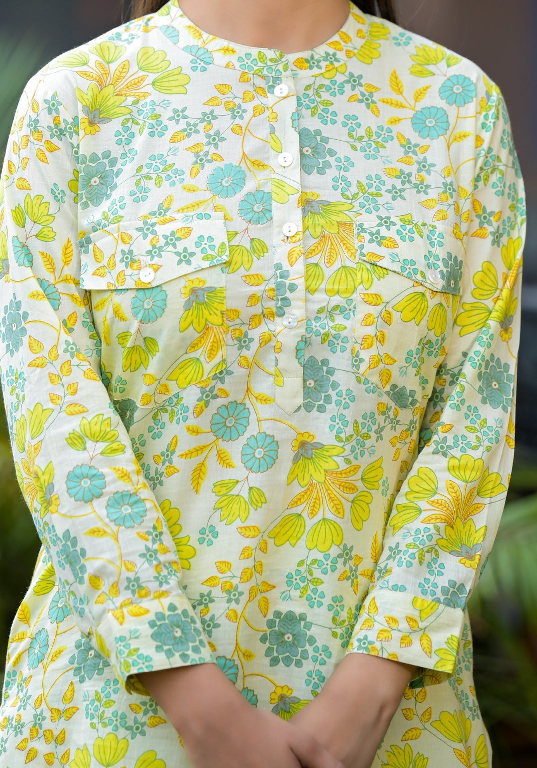 Off-White & Yellow Calico Floral Co-Ords