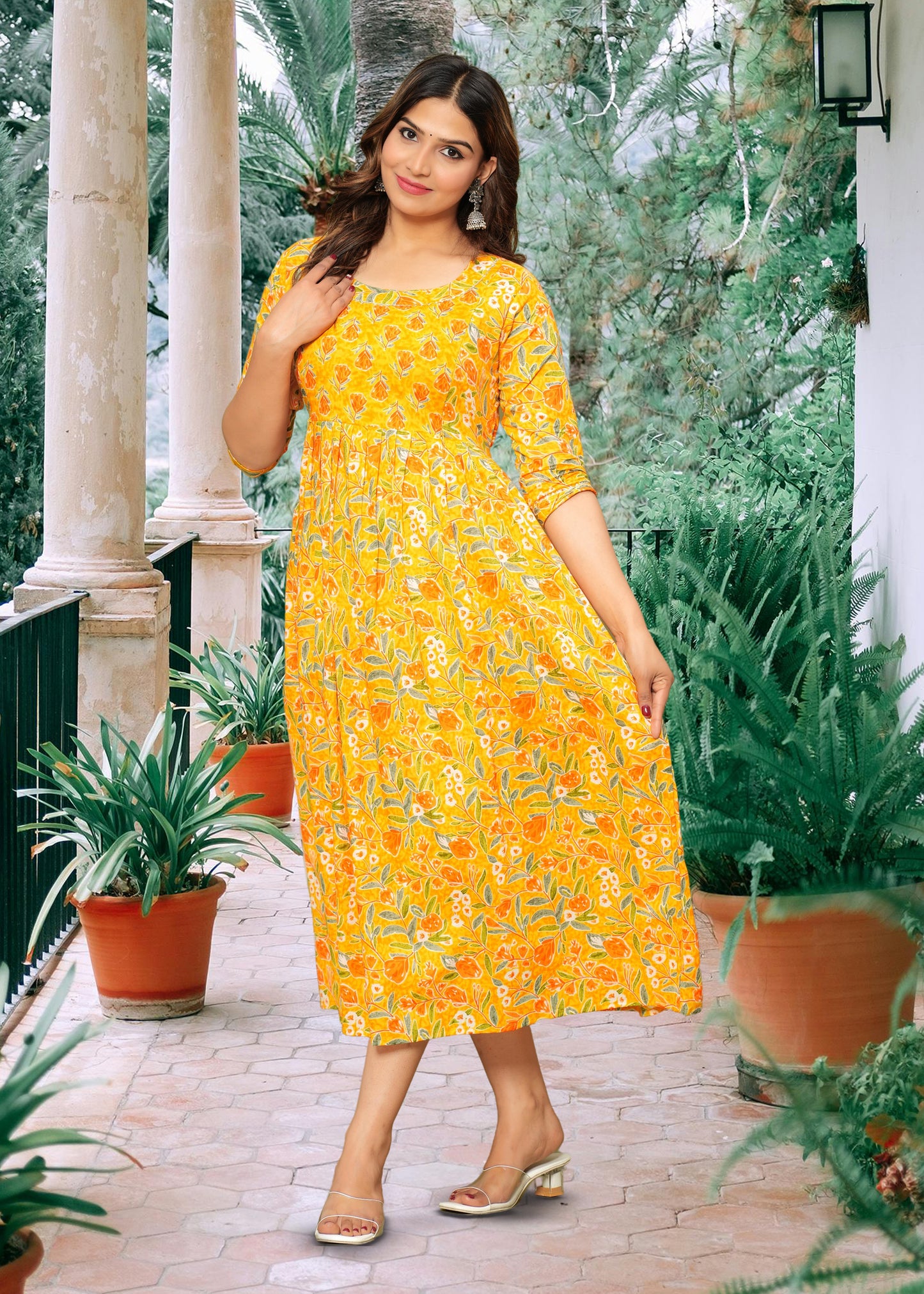 Mango Floral Cotton Maternity Dress